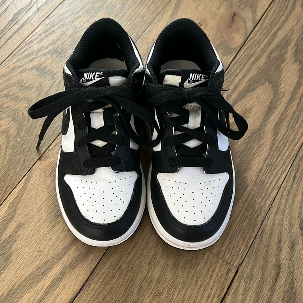 Nike Dunk Low-  kids size 11 black and white